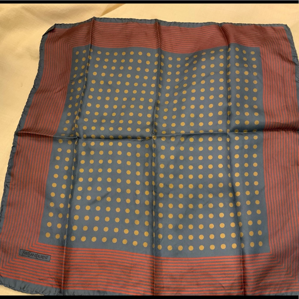 YSL silk pocket square. Vintage.